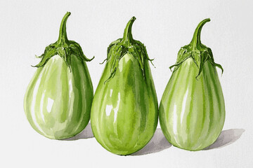 Midnight Harvest three eggplant isolated watercolor vector illustration svg