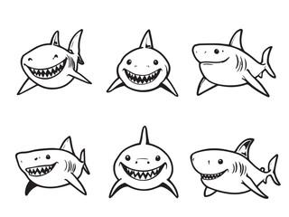Shark Line Art Illustration
