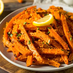 Roasted carrot fries with herbs