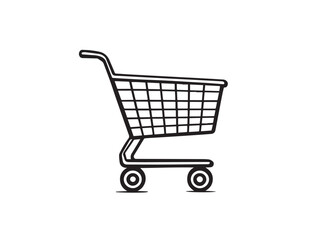 shopping cart Line Art Illustration