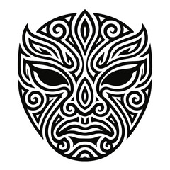 Fototapeta premium Tribal African Mask Symbol Vector - Ornate Cultural Face for Art and Ceremonial Use.html