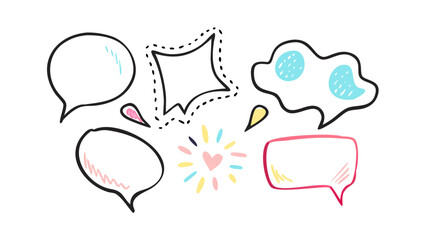 Colorful Hand Drawn Speech Bubbles communication conversation