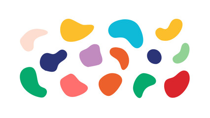 Colorful organic shapes collection abstract blob