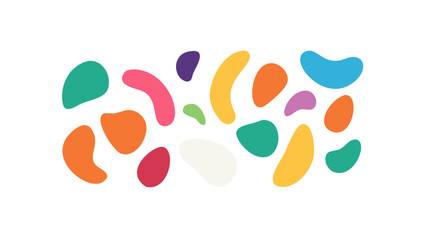 Colorful organic shapes scattered pattern abstract