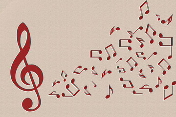 Notenschl&uuml;ssel mit Musiknoten f&uuml;r Partys und Musikveranstaltungen