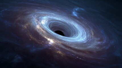 Cosmic Black Hole Pulling in Nebula with Accretion Disk