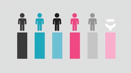 Graphical Representation of Gender Diversity in a Modern Workplace Showcasing Various Gender Identities Side by Side