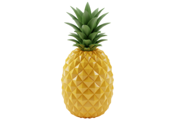 Isolated pineapple with geometric texture for summer and tropical fruit theme artwork