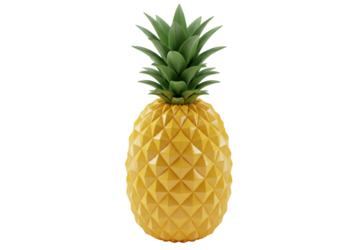 Isolated pineapple with geometric texture for summer and tropical fruit theme artwork