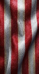 Obraz premium Close-up of red and white striped fabric