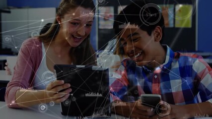 Digital video showcases global education tech through animated school network connections. - Powered by Adobe