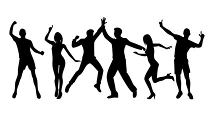 Energetic dancer with flowing movements silhouette