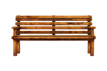 Wooden park bench, weathered, rustic