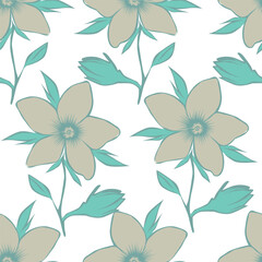 Hand drawn summer floral backround. Botanical seamless pattern . Sketch drawing. Design for fashion , fabric, textile, wallpaper, cover, web , wrapping and all prints
