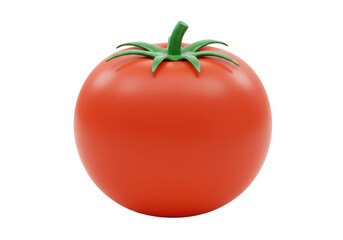 Isolated Tomato, 3D Rendering, High Quality, Fresh Vegetable, Natural Raw Food Source