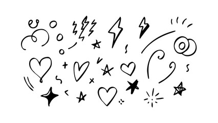 Minimal hand drawn doodle elements only simple