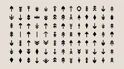 arrows set of 100 black icons arrow icon arrow vector collection arrow cursor modern simple arrows vector illustration.