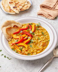 Dal with roasted vegetables