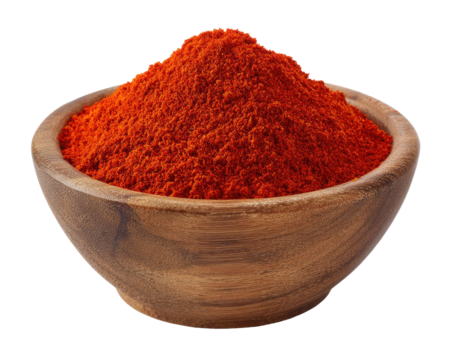 Red spice powder in a wooden bowl (1)