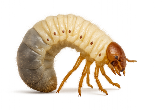 Chafer grub larva insect illustration