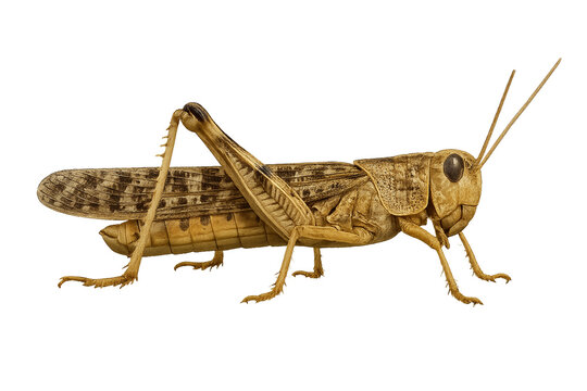 Migratory locust swarm insect illustration