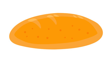 Orange loaf with textured surface bread baked