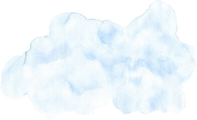 Hand-Painted Blue Watercolor Cloud Element