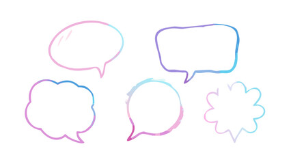 Pastel gradient speech bubbles pink purple