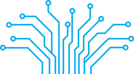 Obraz premium Abstract Blue Circuit Board Lines Vector Technology Background Illustration