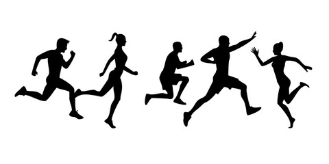 Two men standing side by side people silhouette