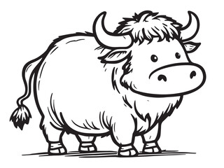 Yak Line Art Illustration