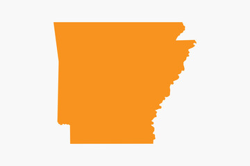 Obraz premium Vector graphic artwork suitable for print and web containing flat detailed map of ARKANSAS