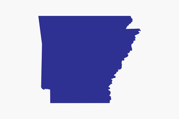 Vector graphic artwork suitable for print and web containing flat detailed map of ARKANSAS © Djerdj