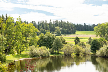 Fototapeta premium Kirnberg Lake (Kirnbergsee) in Unterbraend in summer 2025