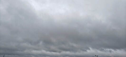 Close u shot of rainy clouds in the sky.