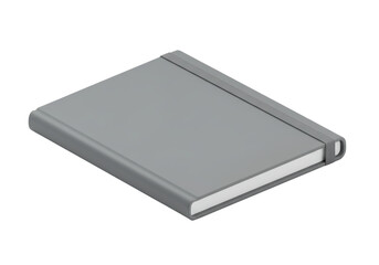 Isolated notebook with elastic band closure for sketching journal writing diary agenda, gray