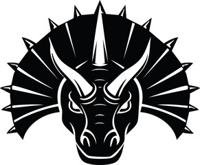 Ankylosaurus Dinosaur Animal Vector Logo in Black and White, Minimalist and Simple Design, Perfect for Wildlife Branding, Nature Illustration, and Unique Animal Identity
