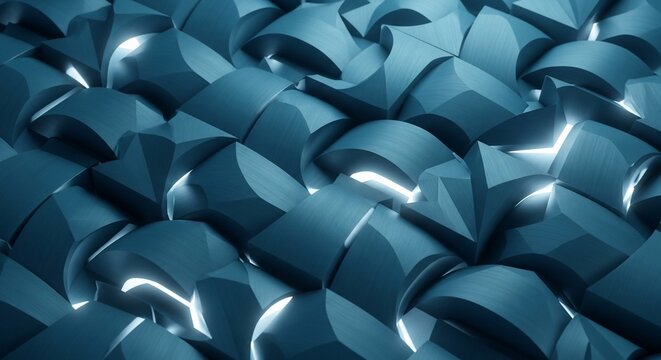 Abstract Blue Geometric Pattern with Subtle Lighting and Modern Design.