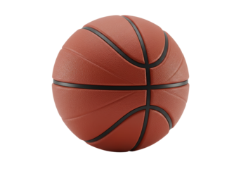 Isolated Basketball in the Studio for a Sports Theme Rendering on a Clear Backdrop