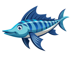Fototapeta premium Simple Cartoon Fish Outline