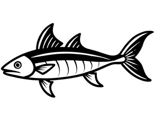 Fototapeta premium Simple Cartoon Fish Outline