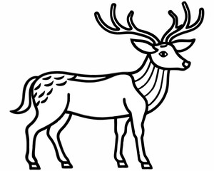 Naklejka premium Stylized Majestic Deer Stag