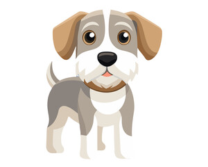 Adorable Cartoon Miniature Schnauzer Dog