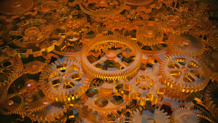 Amber Cogwheel Background