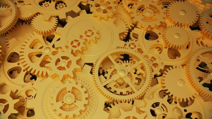 Gold Cogwheel Background