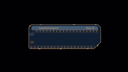 Futuristic Sci-Fi HUD Data Bar Animation with Glowing Progress Indicator on Alpha Channel - Powered by Adobe