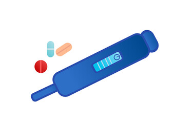 thermometer and pills