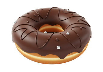 Isolated Chocolate Donut with Sprinkles Delicious Confection Pastry Treat Dessert Tasty Food
