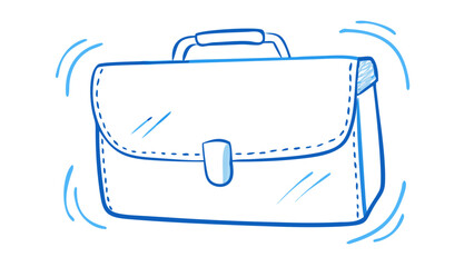 Blue briefcase doodle business travel