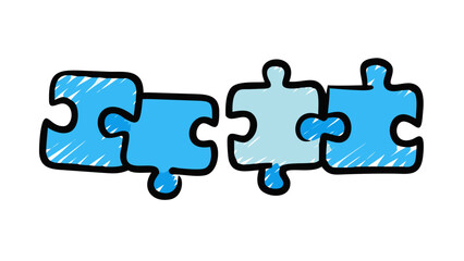 Blue puzzle pieces connected connection teamwork